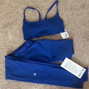 Lululemon blue sports bra & leggings set